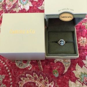 Ladies aquamarine and diamond ring.